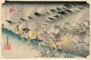 Les 53 Stations Du Tokaido,
Shono, Haku-u by Utagawa or Ando Hiroshige