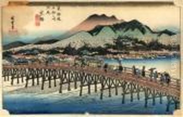 Les 53 Stations Du Tokaido, Keishi, Sanjo-ohashi - view 1
