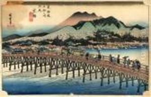 Les 53 Stations Du Tokaido, Keishi, Sanjo-ohashi by Utagawa or Ando Hiroshige