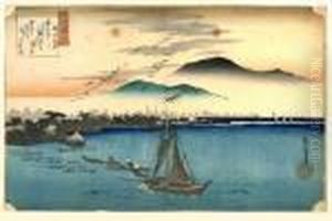 Les Oies Sauvages A Katata. by Utagawa or Ando Hiroshige