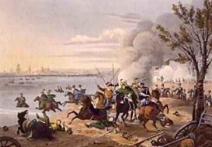 Napoleons Flight Across the Rhine near the City of Mentz Pursued by the Allies 1812
