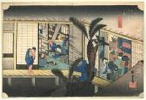 Les Cinquante Trois Stations Du Tokaido Akasaka, Ryosha Shofu No Zu Les Cinquante Trois Stations Du Tokaido Akasaka, Ryosha Shofu No Zu