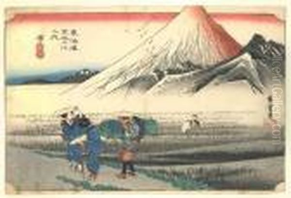 Les Cinquante Trois Stations Du Tokaido, Hara, Asa No Fuji - view 1
