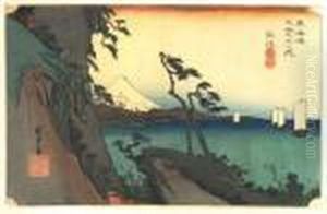 Les Cinquante Trois Stations Du Tokaido, Yui, Satta-mine by Utagawa or Ando Hiroshige