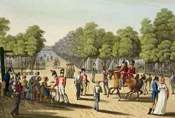 Encampment of the British Army in the Bois de Boulogne 1815 - view 1