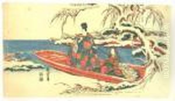 Un Seigneur Et Sa Maitresse Dans Une Barque - view 1