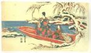 Un Seigneur Et Sa Maitresse Dans Une Barque by Utagawa or Ando Hiroshige