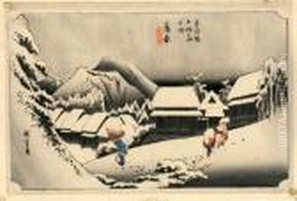 Les Cinquante Trois Stations Du Tokaido, Kambara, Yoru No Yuki - view 1