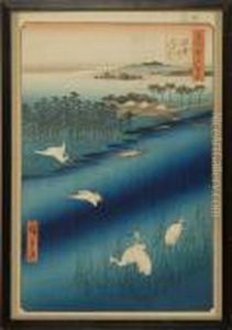 The Sakasai Ferry by Utagawa or Ando Hiroshige