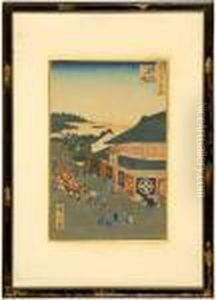 Hirokoji Street In Shitaya by Utagawa or Ando Hiroshige