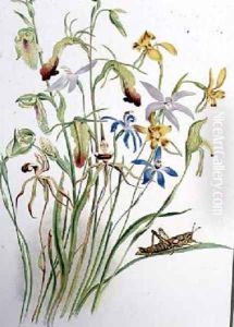 Iris and Blue Speedwell by Caroline Louisa Meredith