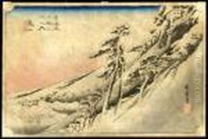 Clear Weather After Snow At Kameyama by Utagawa or Ando Hiroshige