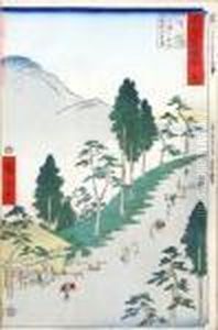 Chemin Anime En Ete by Utagawa or Ando Hiroshige