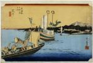 Arai, From The Series Tokaido Gojusan Tsugi by Utagawa or Ando Hiroshige