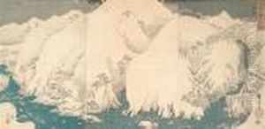 Snowy Landscape. by Utagawa or Ando Hiroshige