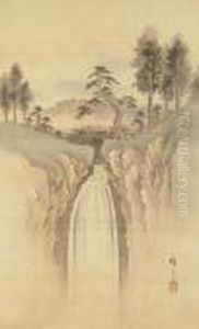 Juniso Waterfall In Musashi Province by Utagawa or Ando Hiroshige