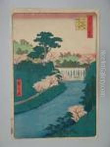 Le Barrage De La Riviere Otonashi A Oji by Utagawa or Ando Hiroshige