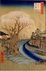 Les Cerisiers Du Japon by Utagawa or Ando Hiroshige