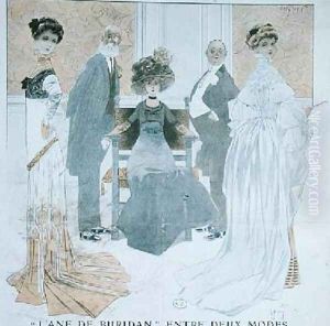 Buridans Ass between two styles 1909 by Henry Morin