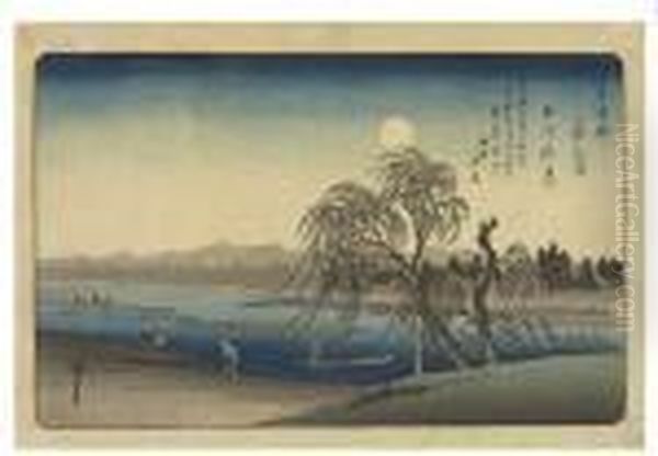 Tamagawa Shugetsu (autumn Moon
At Tamagawa River), From The Seriesedo Kinko Hakkei No Uchi (eight Views
Of The Environs Of Edo) - view 1