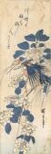 Vogel Mit Blumenbluten. by Utagawa or Ando Hiroshige