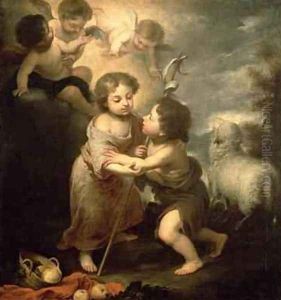 The Infants Christ and John the Baptist by Bartolome Esteban Murillo