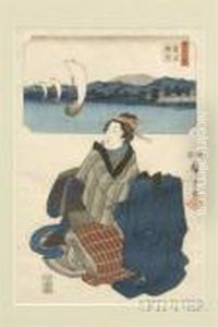 Woman Kneeling by Utagawa or Ando Hiroshige