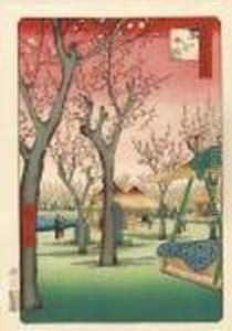 From The Series Meisho Edo Hyakkei [one Hundred Famous Views In Edo], Kamata No Umezono by Utagawa or Ando Hiroshige