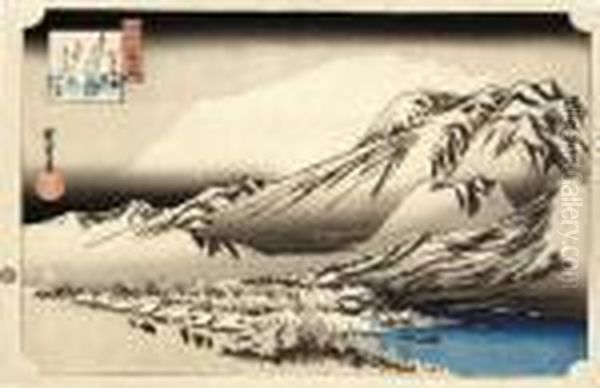 Hira No Bosetsu [lingering Snow At Mount Hara], From The Series Omi Hakkei No Uchi - view 1