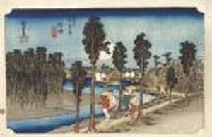 Numazu Kikure [dusk At Numbazu], From The Series Tokaido Gojusan No Tsugi