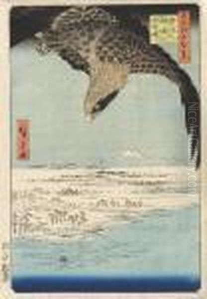 From The Series Meisho Edo 
Hyakkei [one Hundred Famous Views In Edo], Fukagawa Susaki, Juman Tsubo - view 1