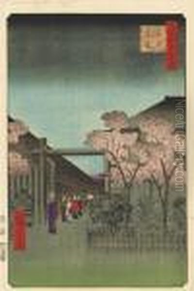 Kakuchu Shinonome [dawn In The Yoshiwara], From The Series Meisho Edo Hyakkei - view 1