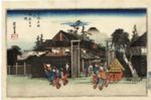 From The Series Kyoto Meisho No Uchi [famous Views Of Kyoto], Shimbara by Utagawa or Ando Hiroshige