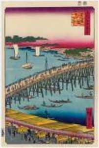Ryogokubashi Okawabata (the
Riverbank Near Ryogoku Bridge), From The Series Meisho Edo Hyakkei (one
Hundred Views Of Famous Places Of Edo) by Utagawa or Ando Hiroshige