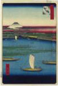 ````mitsumata Wakare No Fuchi' 
(deep Water At The Division Into Three Forks) From The Series 'edo 
Meisho Hyakkei' (one Hundred Famous Views Of Edo) by Utagawa or Ando Hiroshige