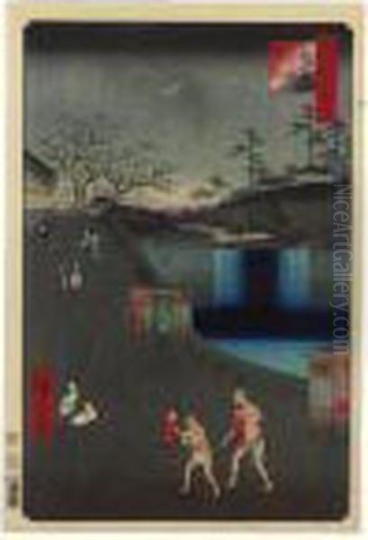 ````toranomongai Aoizaka' (aoi
Slope, Outside Toranomon Gate) From The Series 'edo Meisho Hyakkei' (one
Hundred Famous Views Of Edo) - view 1