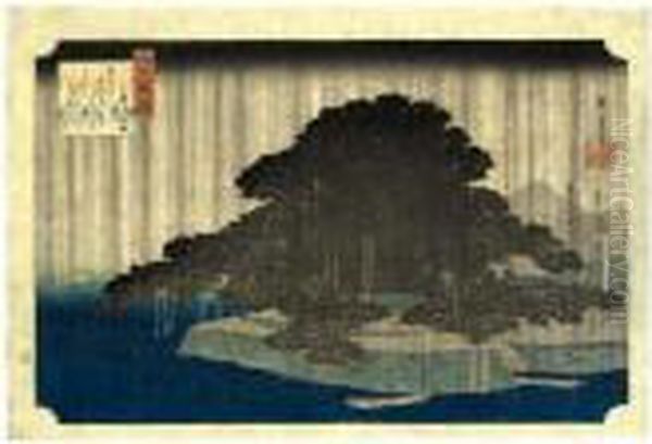 ````karasaki No Yau' (evening
Rain At Karasaki) From The Series ````omi Hakkei No Uchi' (eight Views
In Omi Province) - view 1