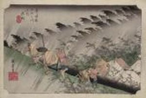 Driving Rain At Shono by Utagawa or Ando Hiroshige