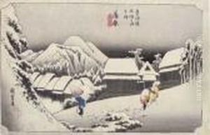 Kambara Yoru No Yuki by Utagawa or Ando Hiroshige