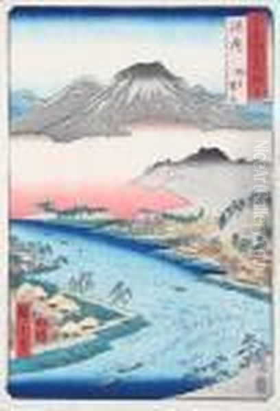 Otoko Mountain At Makigata In Kawachi Province - view 1