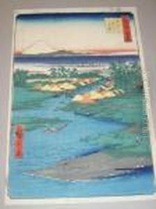 Horie, Nekozane by Utagawa or Ando Hiroshige