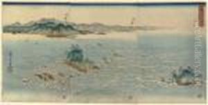 Awa Naruto No Fukei (view Of The Whirlpools At Naruto, Awaprovince) by Utagawa or Ando Hiroshige