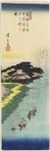 Susaki Kaihin Shiohigari No Zu 
(gathering Shellfish At Low Tide Onthe Beach At Susaki), From The Series
 Toto Meisho (famous Places Ofthe Eastern Capital) by Utagawa or Ando Hiroshige