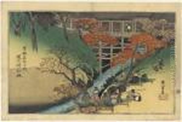 Tsutenkyo No Kofu (maple Trees 
At Tsuten Bridge), From The Serieskyoto Meisho No Uchi (famous Places Of
 Kyoto) - view 1