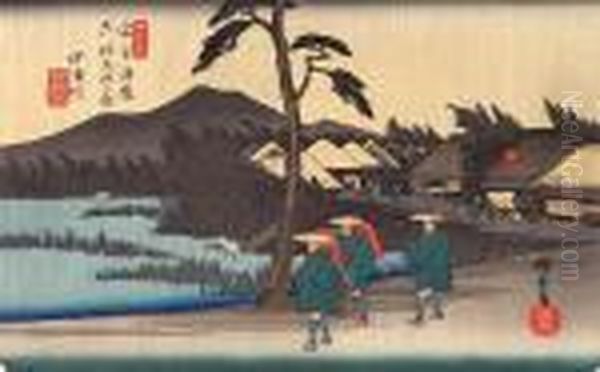 Nakatsugawa Z Cyklu: Kisokaido
Rokujukyu Tsugi-no Uchi (szescdziesiat Dziewiec Stacji Na Goscincu
Kisokaido) Ok. 1835-40 (odbitka Pozniejsza) - view 1