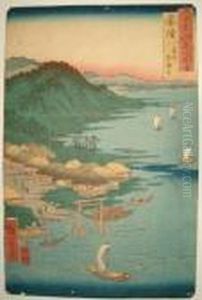 The Great Shrine At Kashima In 
Hitachi Province From Famous Places In The 60-odd Provinces