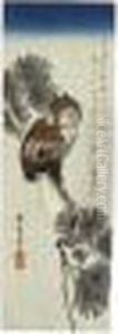 Chouette Sur Une Branche De Pin by Utagawa or Ando Hiroshige