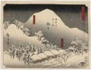 Mariko. A Mariko. Vingt-et-unieme Relais by Utagawa or Ando Hiroshige