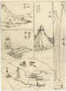 Dessin Preparatoire Pour Un Harimaze-e by Utagawa or Ando Hiroshige