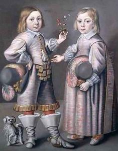 A Portrait of Two Children by Hendrick Munnichoven